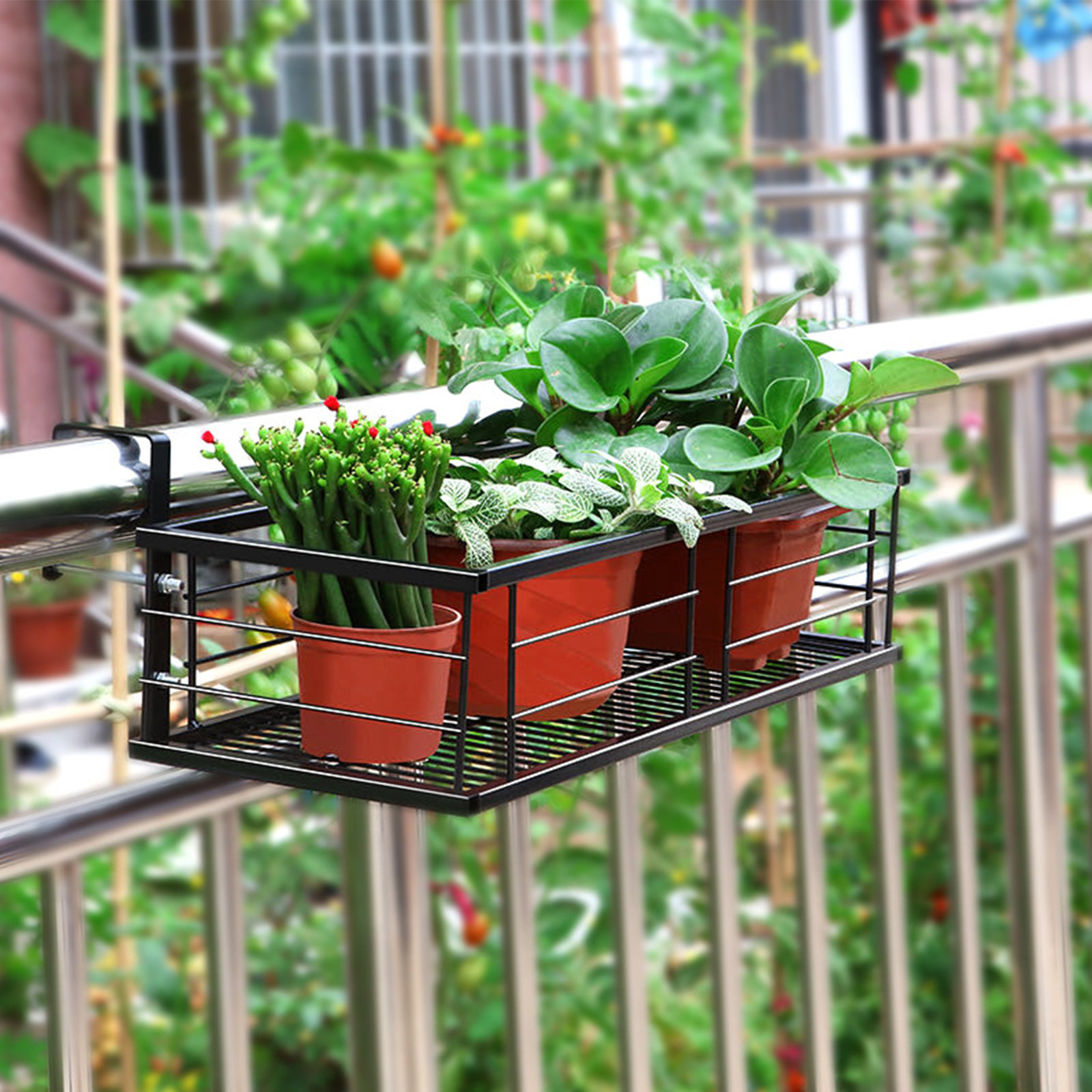 Bonsai Garden Pot - 1Pcs Balcony Hanging Flower Pot Rack
