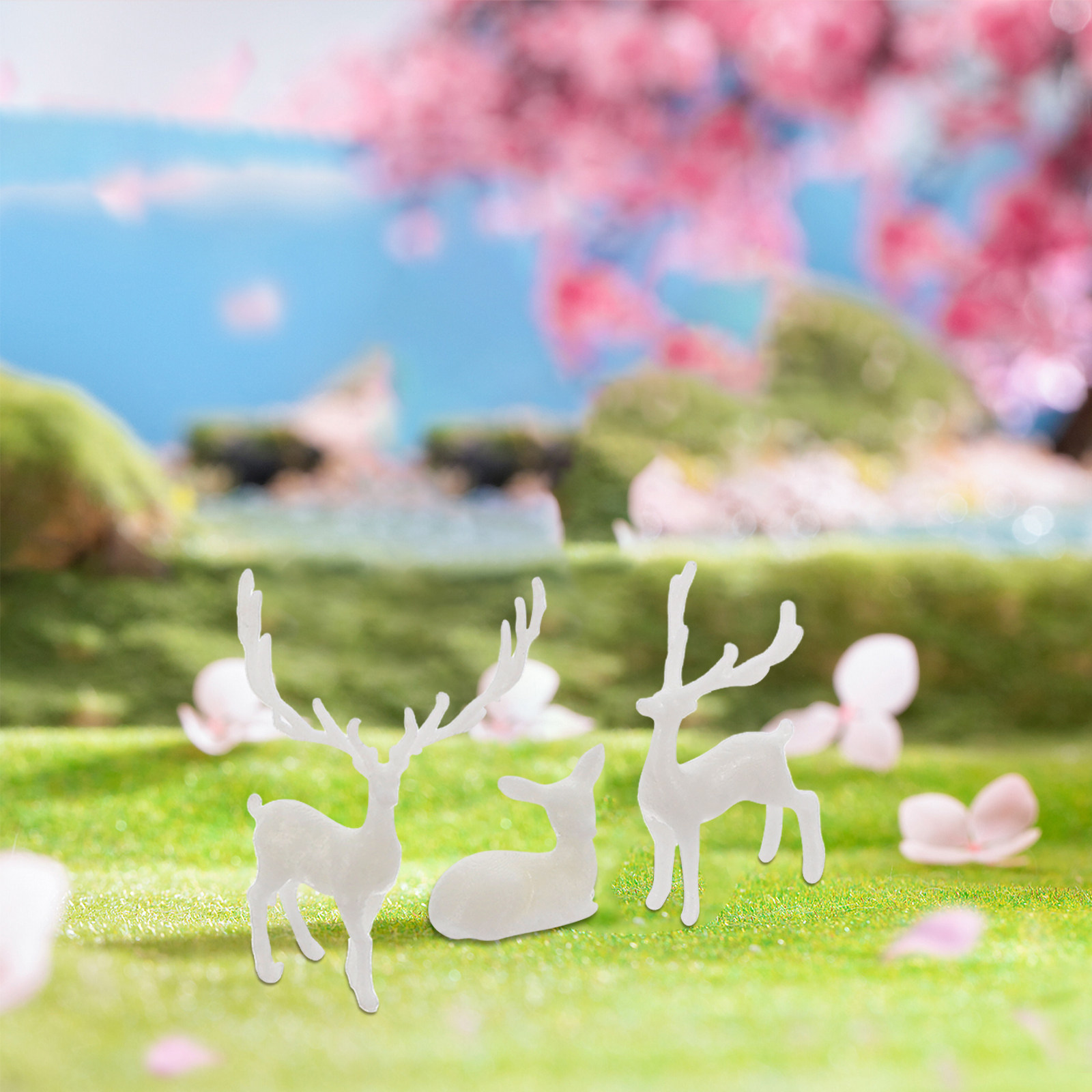 3Pcs Mini Elk Statue Resin Elk - Bonsai Garden Mini のレビューと価格