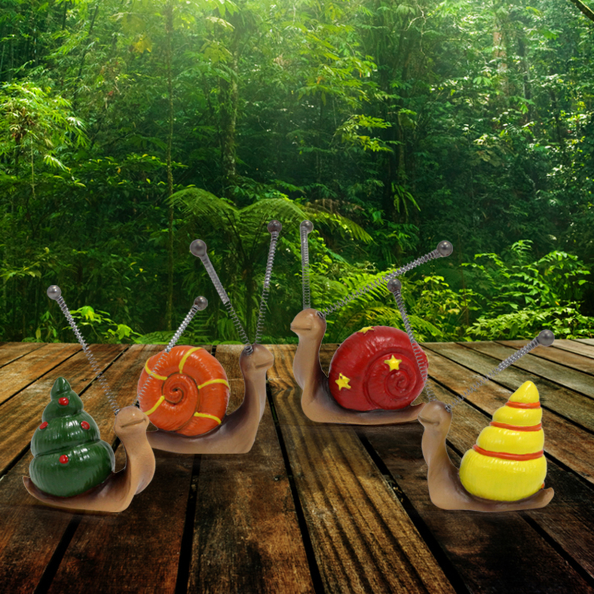 4pcs, Mini Snail Sculpture Bon - Bonsai Garden Mini のレビューと価格