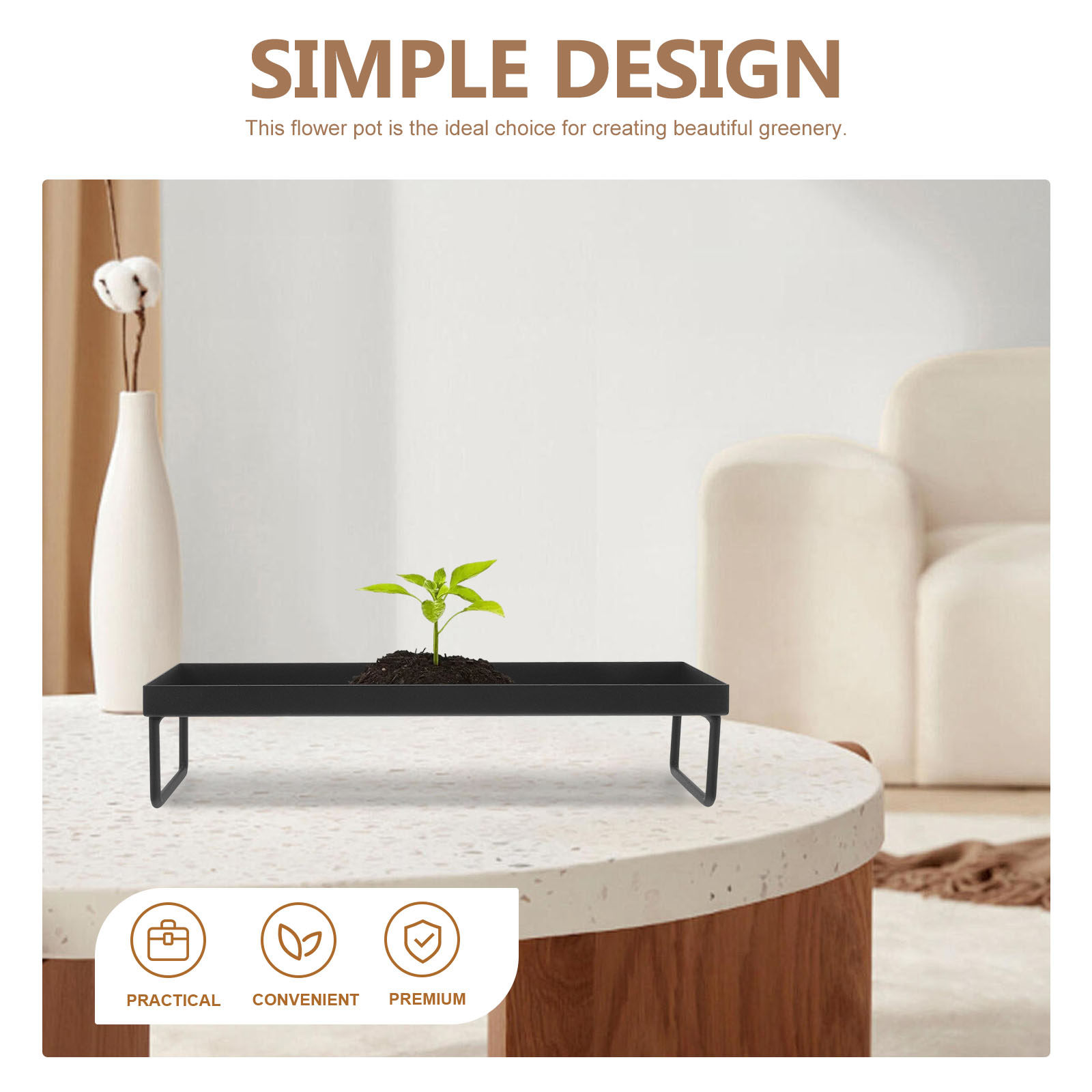 Metal Flower Pot Tray Rectangu - Bonsai Garden Landscape Design のレビューと価格