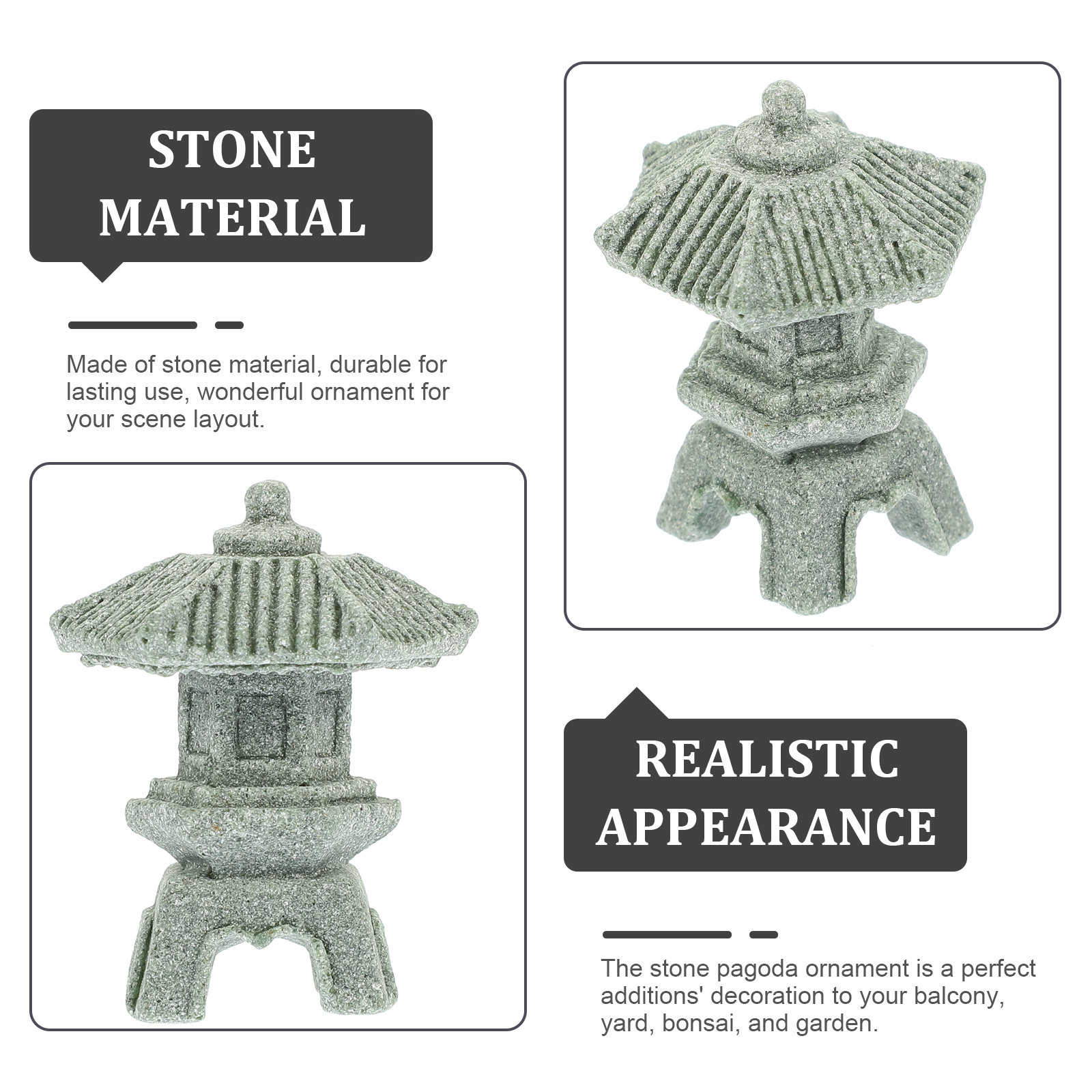 Mini Pagoda Statue Stone Lante - Bonsai Garden Landscape Design のレビューと価格