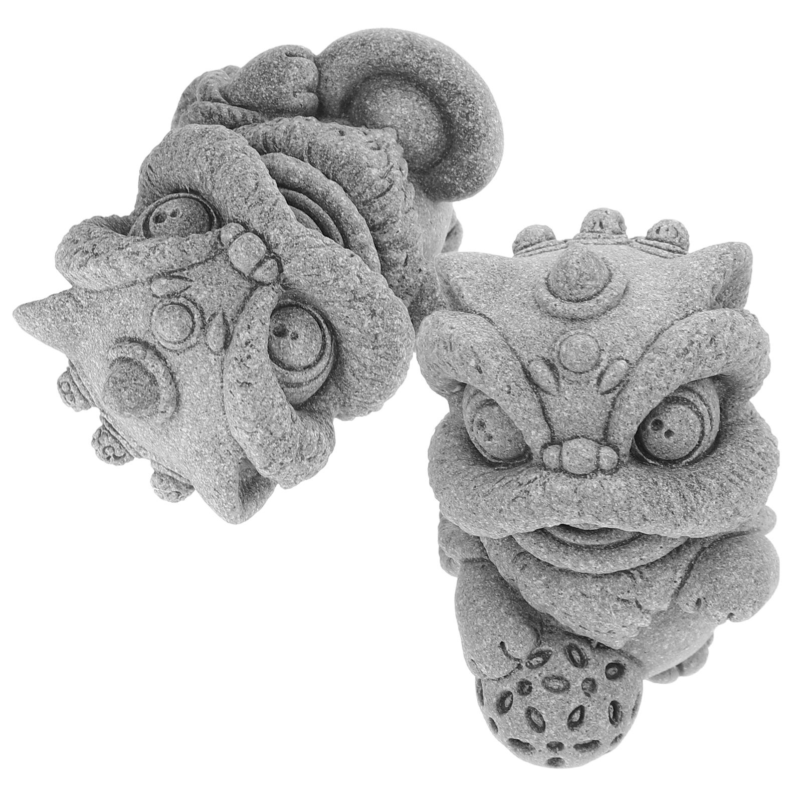 1Pair Small Lion Sculpture Fau - Bonsai Garden Landscape Design のレビューと価格