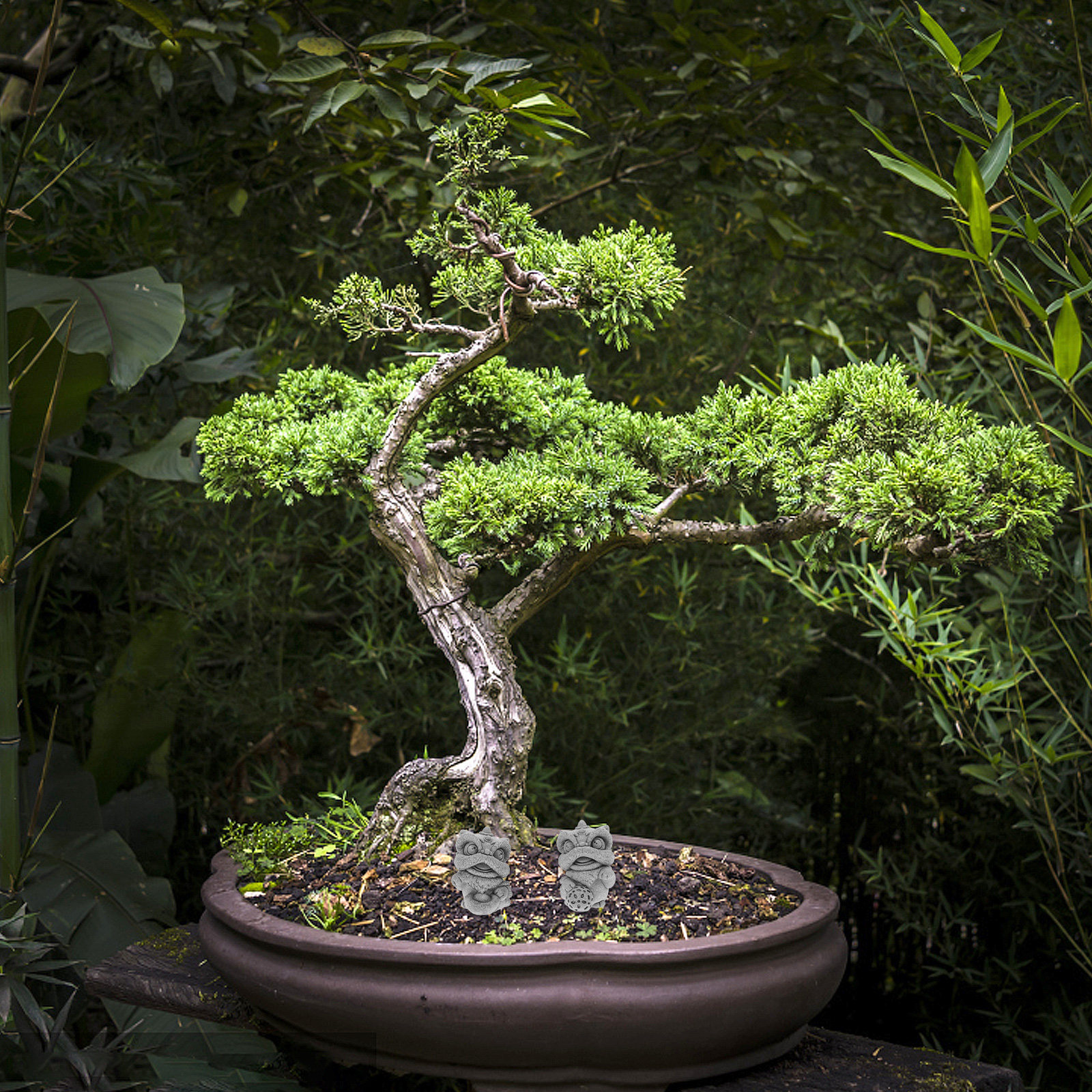 1Pair Small Lion Sculpture Fau - Bonsai Garden Landscape Design のレビューと価格