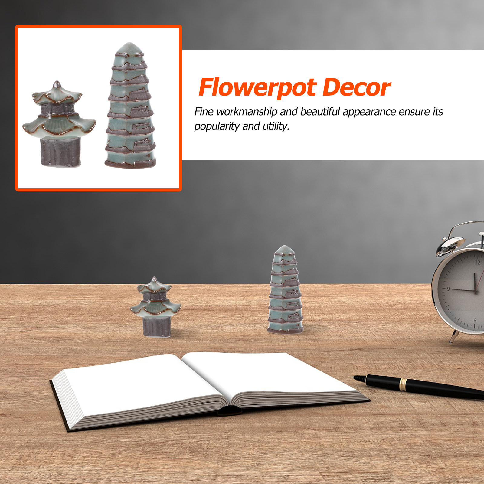2Pcs Ceramic Flowerpot Decor B - Bonsai Garden Landscape Design のレビューと価格