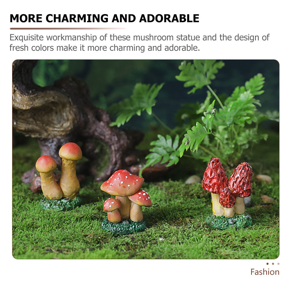 3pcs Miniature Mushroom Decor  - Bonsai Garden Mini のレビューと価格
