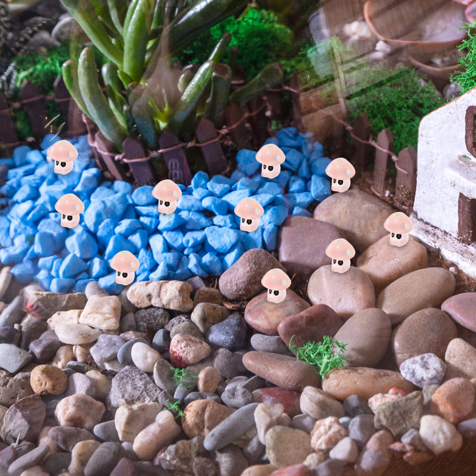 35Pcs Night Glow Mushroom Orna - Bonsai Garden Mini のレビューと価格