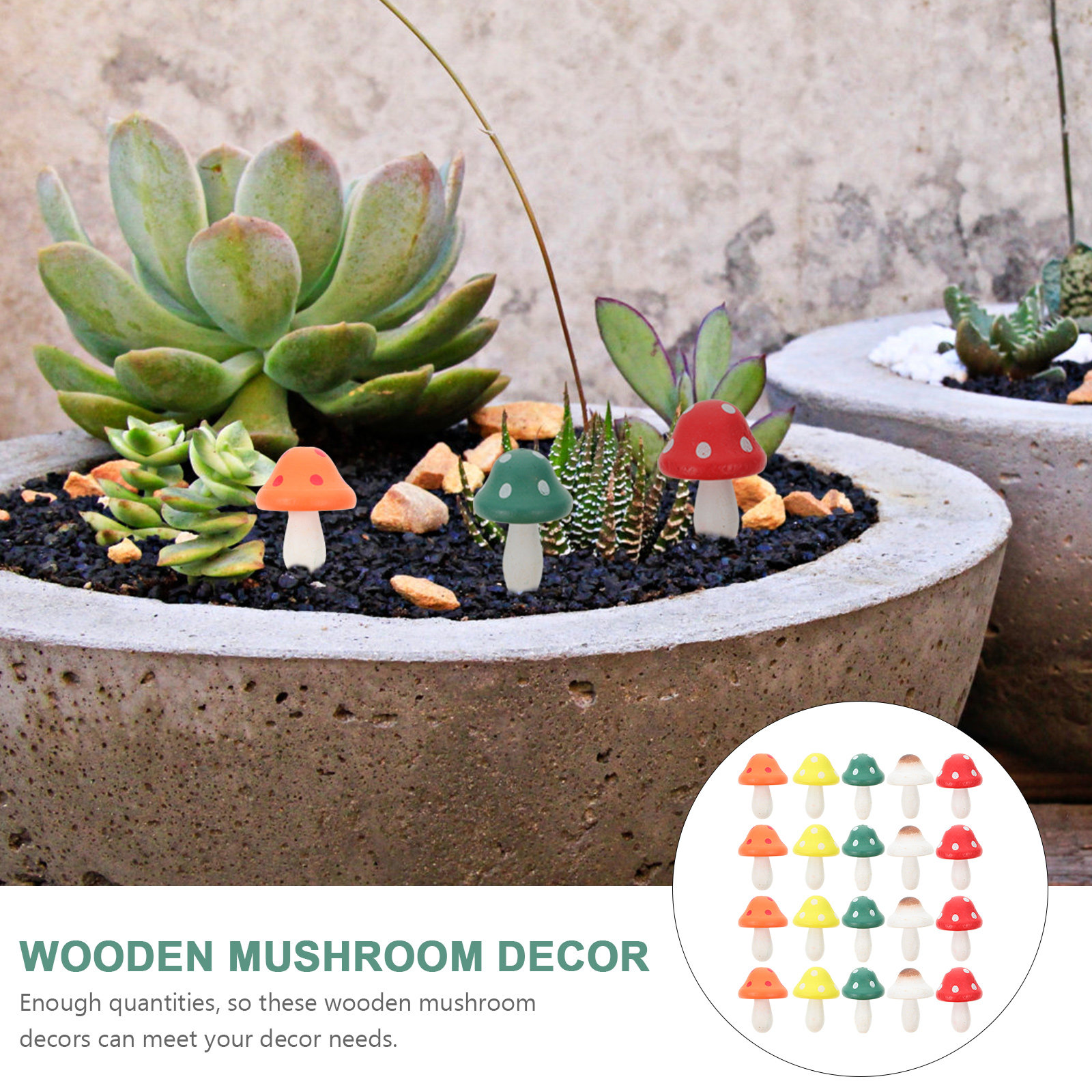 20Pcs Wooden Mushroom Decor Mi - Bonsai Garden Landscape Design のレビューと価格