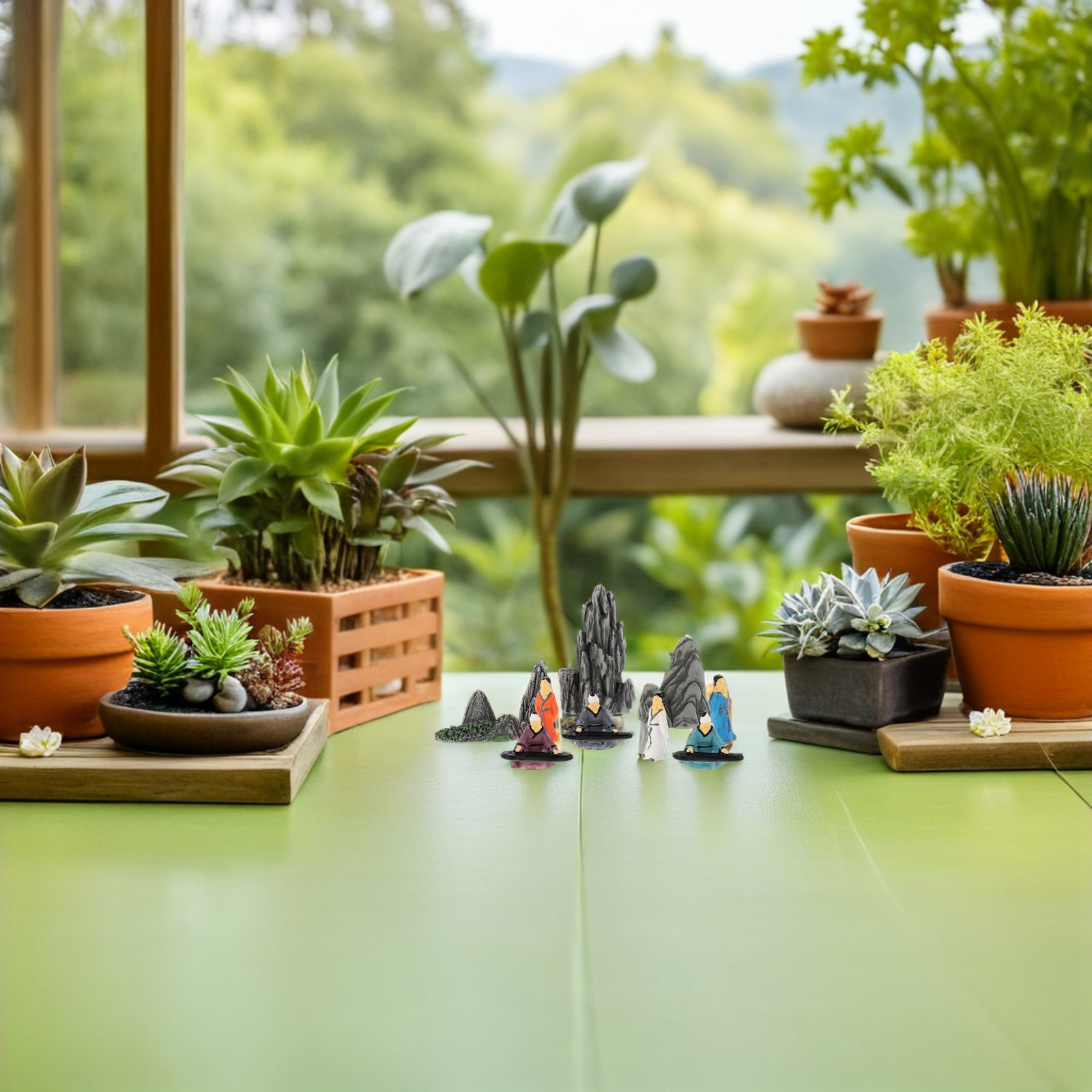 10Pcs Small Resin Chinese Mini - Bonsai Garden Landscape Design のレビューと価格