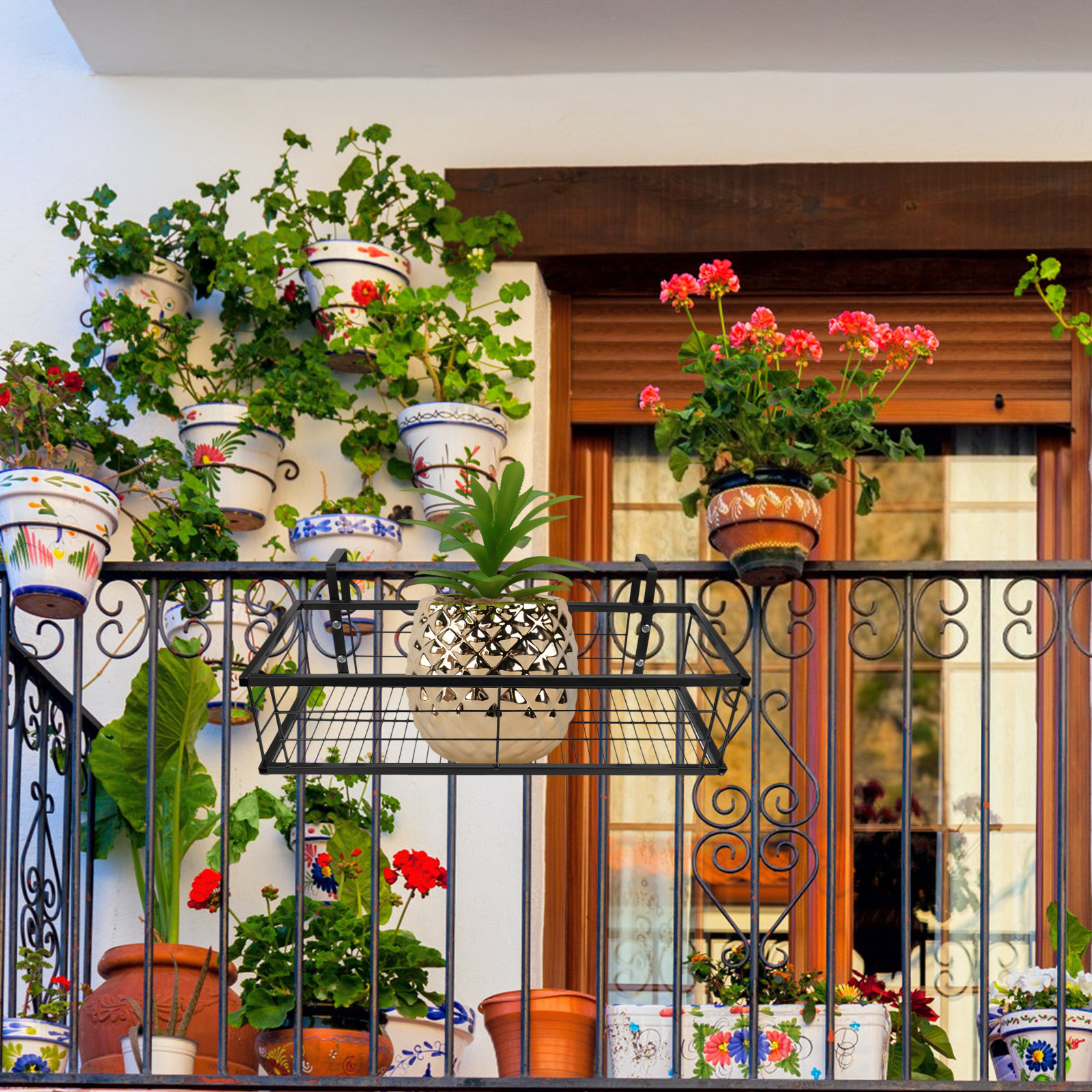 1Pcs Balcony Hanging Flower Po - Bonsai Garden Pot のレビューと価格