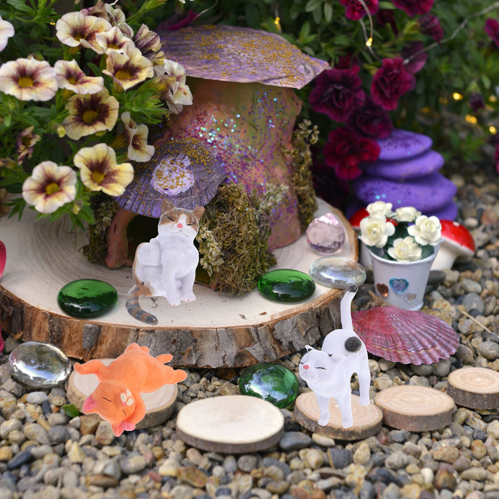 10Pcs Mini Cat Decorations Sma - Bonsai Garden Landscape Design のレビューと価格