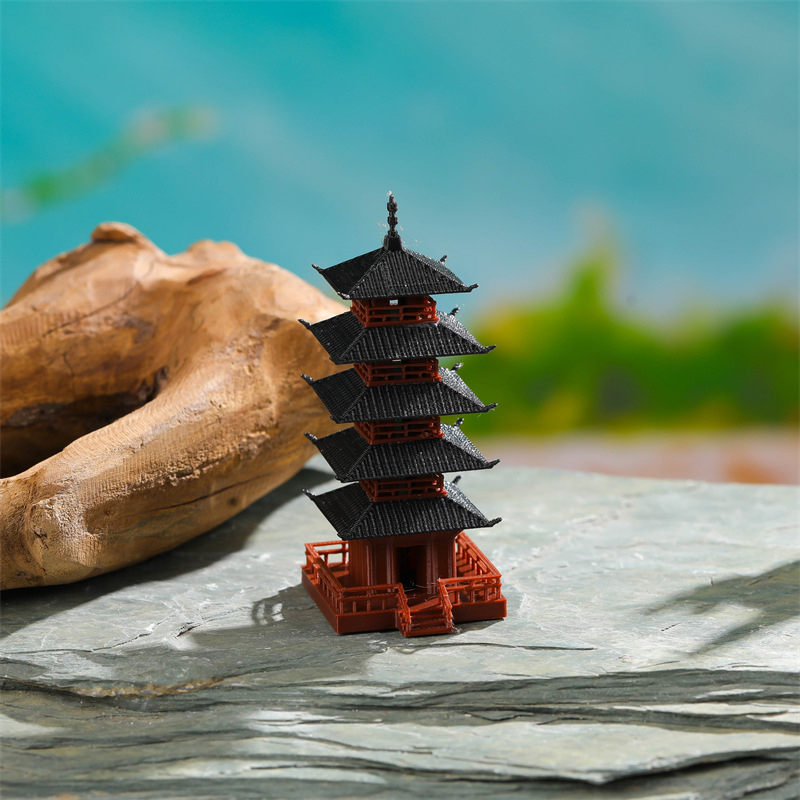 🛒1Pc Mini Pagoda Statue Chines - Bonsai Garden Mini のレビューと価格