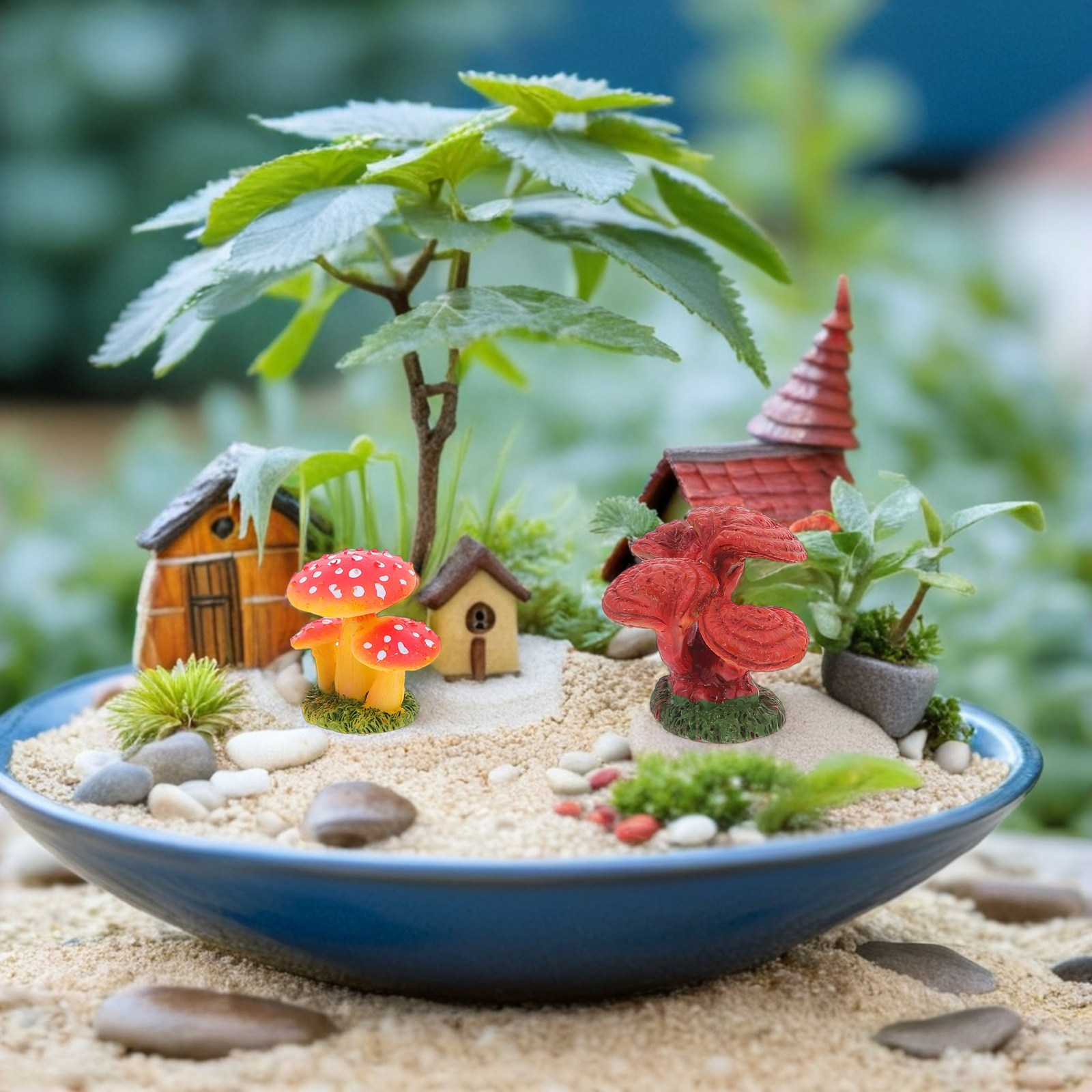 4Pcs Artificial Mini Mushrooms - Bonsai Garden Landscape Design のレビューと価格