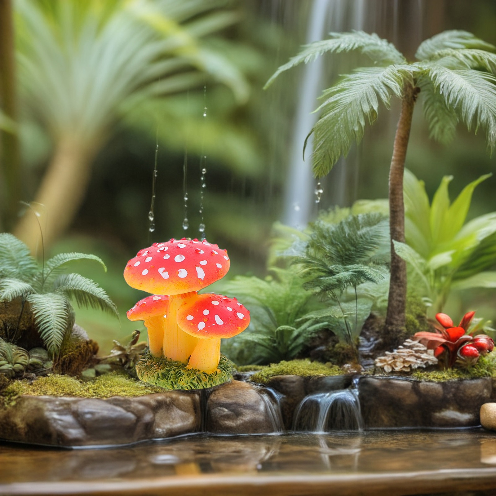 4Pcs Artificial Mini Mushrooms - Bonsai Garden Landscape Design のレビューと価格
