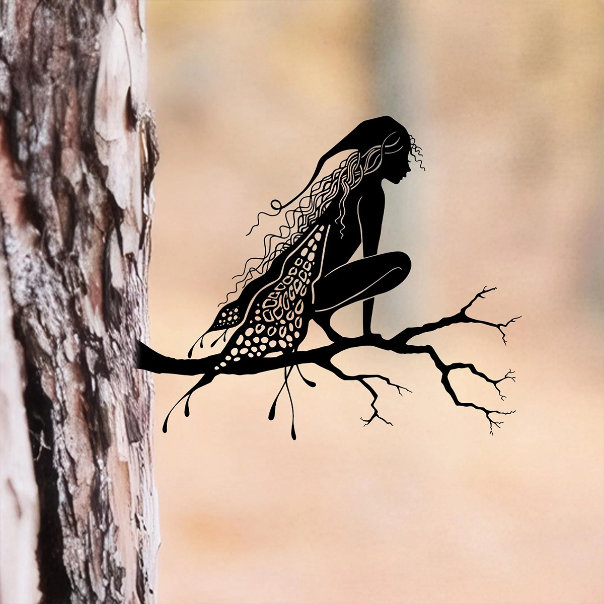 Fairy Silhouette Metal Ornamen - Bonsai Garden Tree のレビューと価格